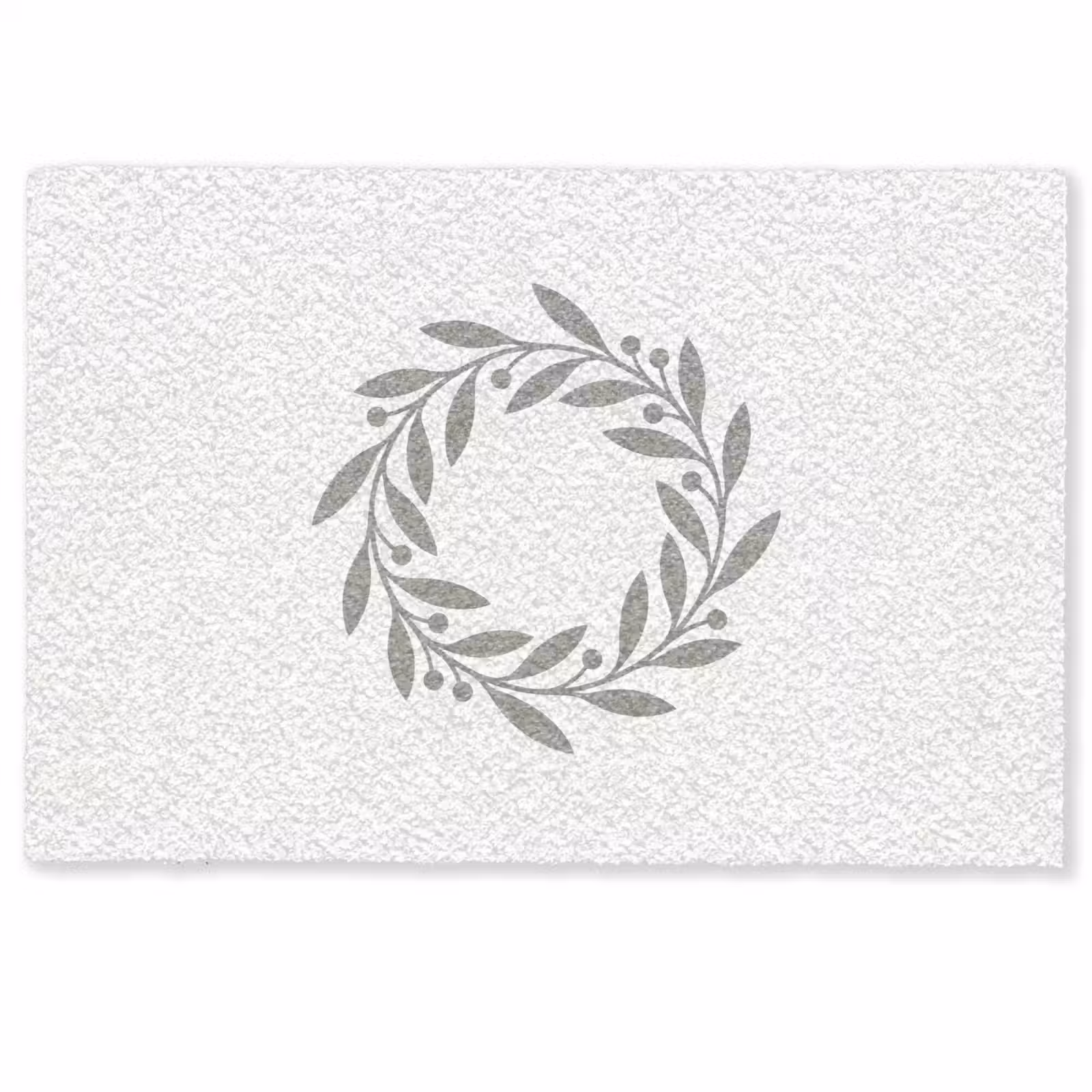Fußmatte - Kranz – Blätter – Natur – Minimalistisch – Grau — 1