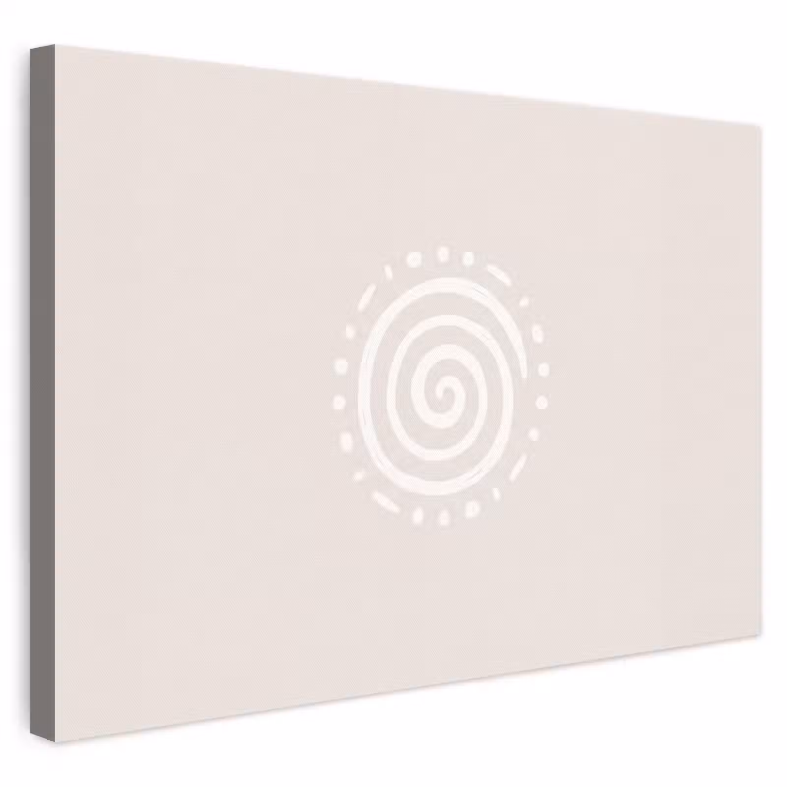 Leinwandbild - Symbol – Spirale – Abstrakt – Minimalistisch – Beige — 1
