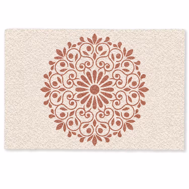 Fußmatte - Dekoration – Kreis – Symmetrisch – Modern – Rotbraun — 1