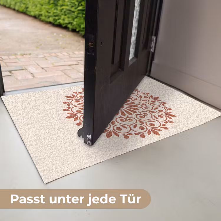 Fußmatte - Dekoration – Kreis – Symmetrisch – Modern – Rotbraun — 7