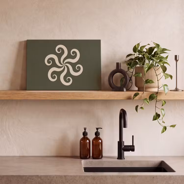 Leinwandbild - Muster – Spirale – Abstrakt – Modern – Grün — 3