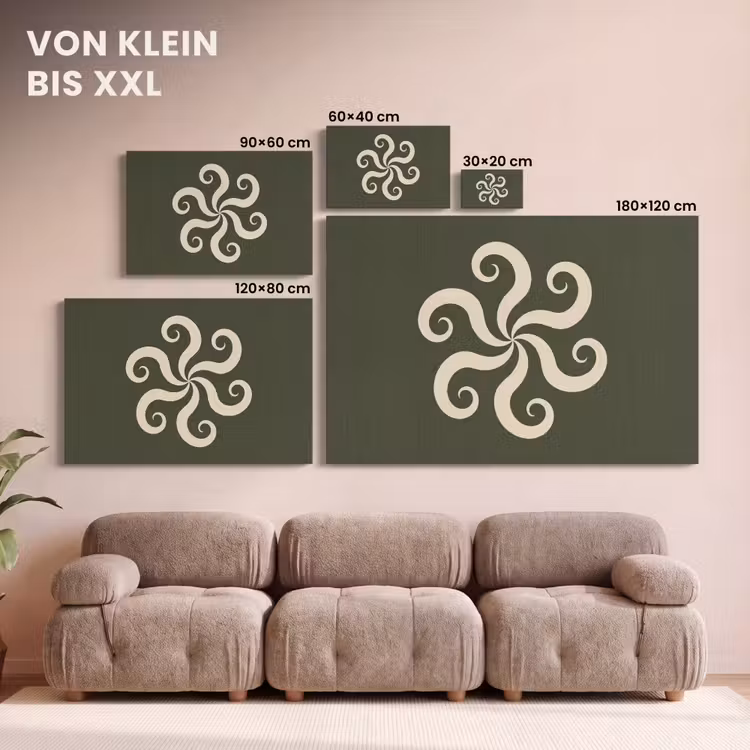 Leinwandbild - Muster – Spirale – Abstrakt – Modern – Grün — 6