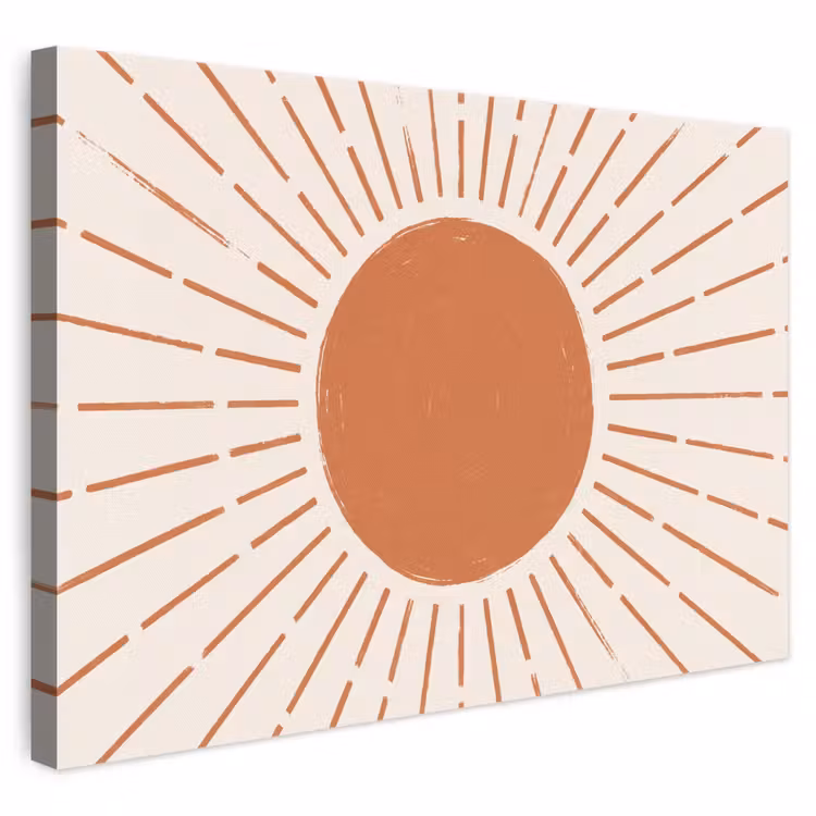 Leinwandbild - Sonne – Strahlen – Abstrakt – Terrakotta – Modern — 1