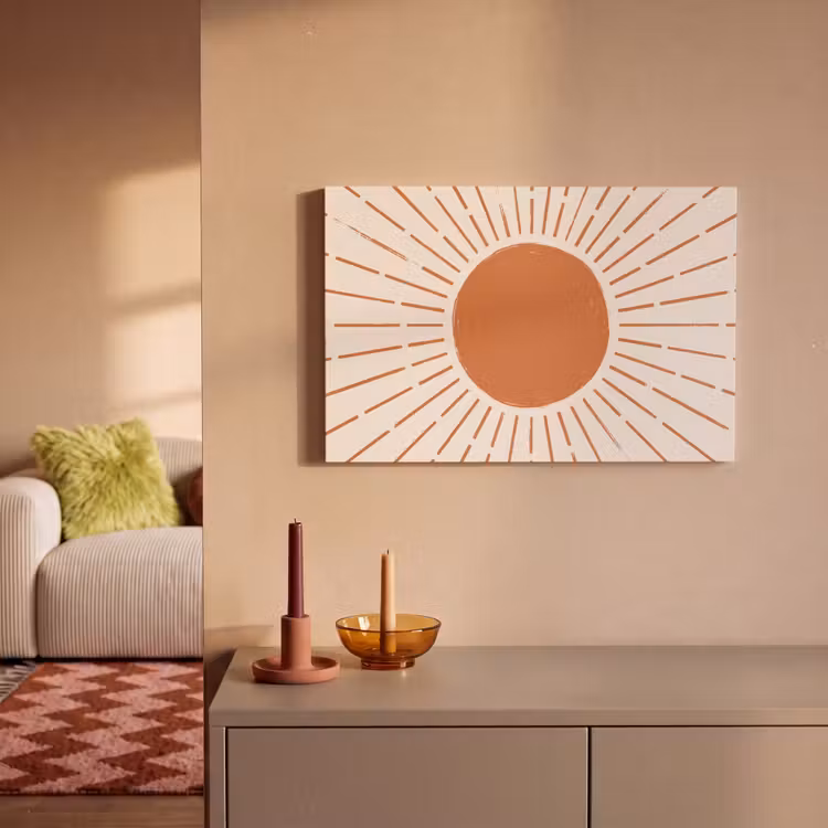 Leinwandbild - Sonne – Strahlen – Abstrakt – Terrakotta – Modern — 2