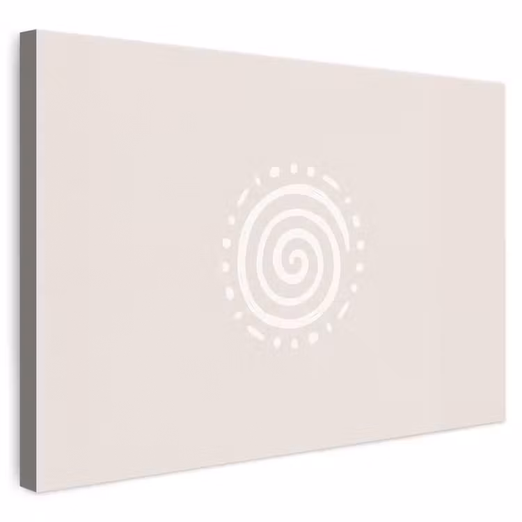 Leinwandbild - Symbol – Spirale – Abstrakt – Minimalistisch – Beige — 1
