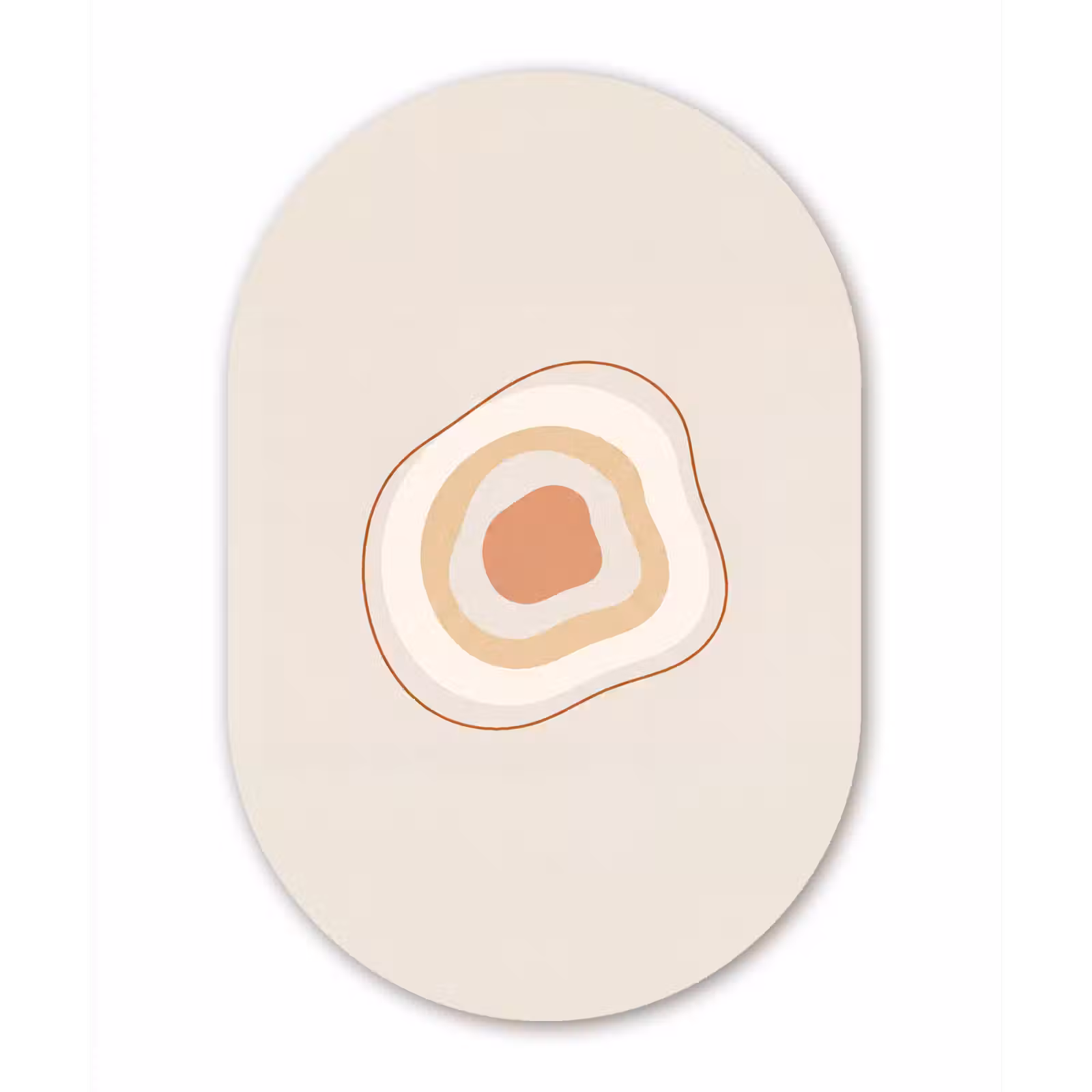 Glasbild Oval - Abstrakt – Organisch – Modern – Beige – Kunst — 1