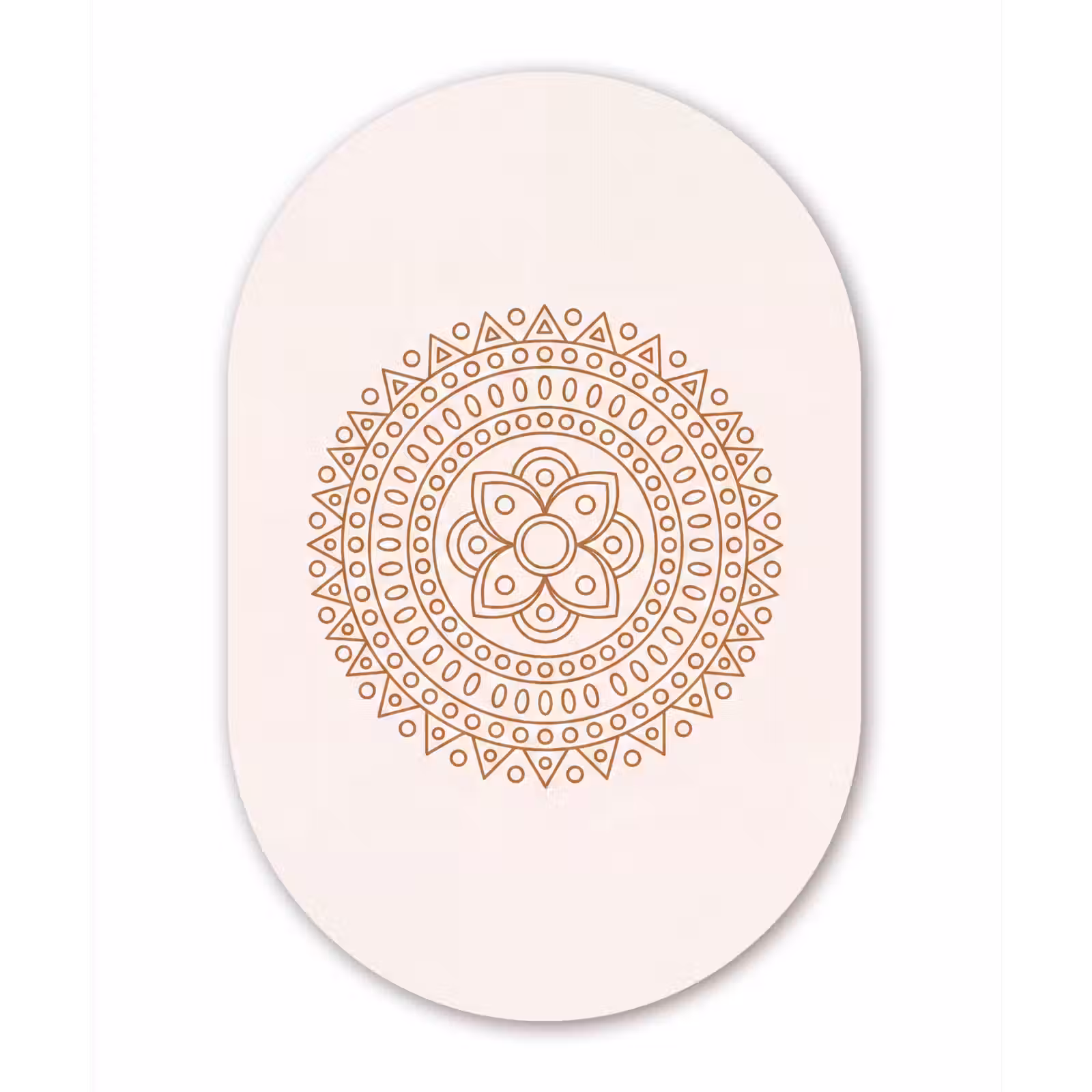 Glasbild Oval - Mandala – Geometrisch – Abstrakt – Orientalisch – Braun — 1