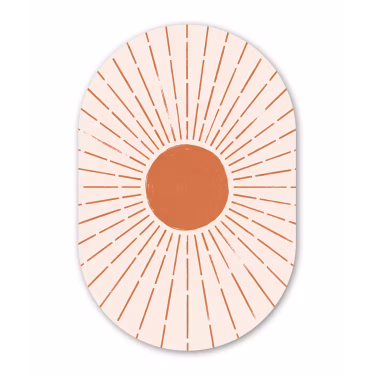 Forexbild Oval - Sonne – Strahlen – Abstrakt – Terrakotta – Modern — 1