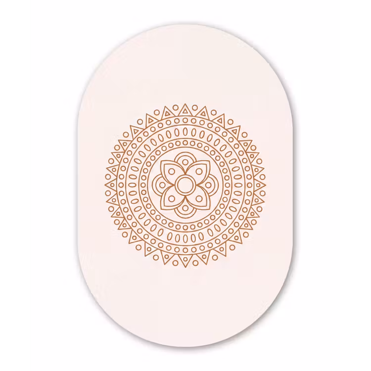 Glasbild Oval - Mandala – Geometrisch – Abstrakt – Orientalisch – Braun — 1