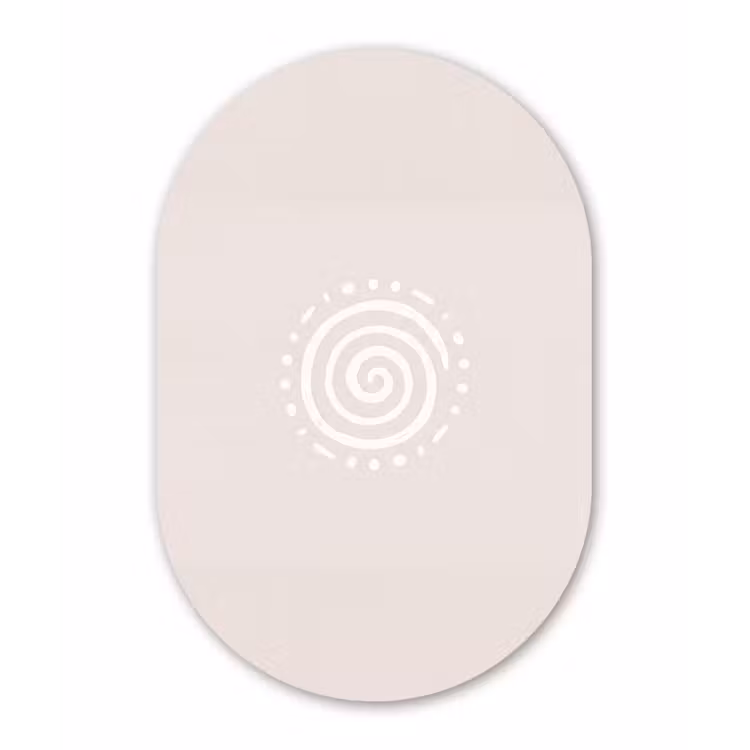 Glasbild Oval - Symbol – Spirale – Abstrakt – Minimalistisch – Beige — 1