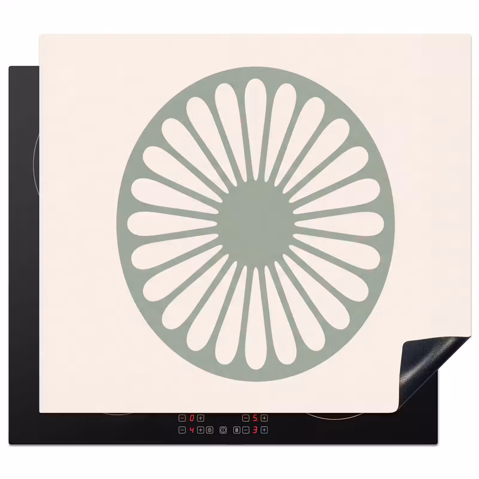 Herdabdeckplatte - Zusammenfassung – Muster – Radial – Modern – Grün — 1