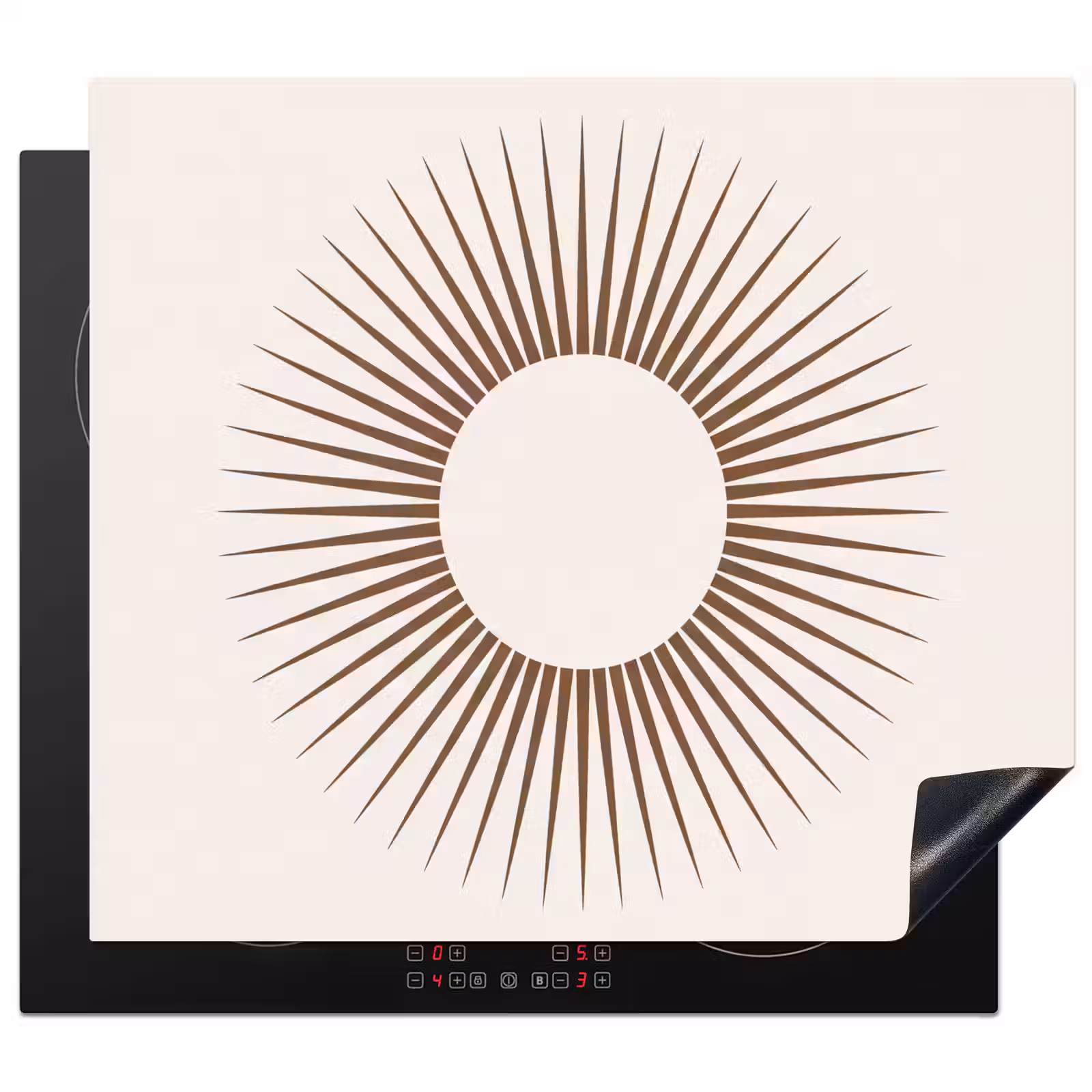 Herdabdeckplatte - Zusammenfassung – Sonne – Symbol – Modern – Beige — 1