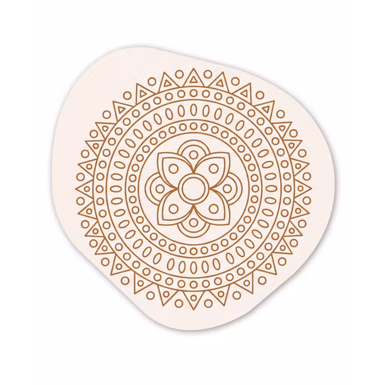 Glasbild Organische Form - Mandala – Geometrisch – Abstrakt – Orientalisch – Braun — 1