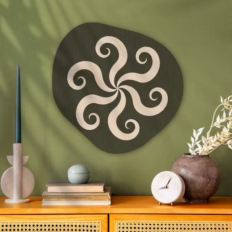 Glasbild Organische Form - Muster – Spirale – Abstrakt – Modern – Grün — 2