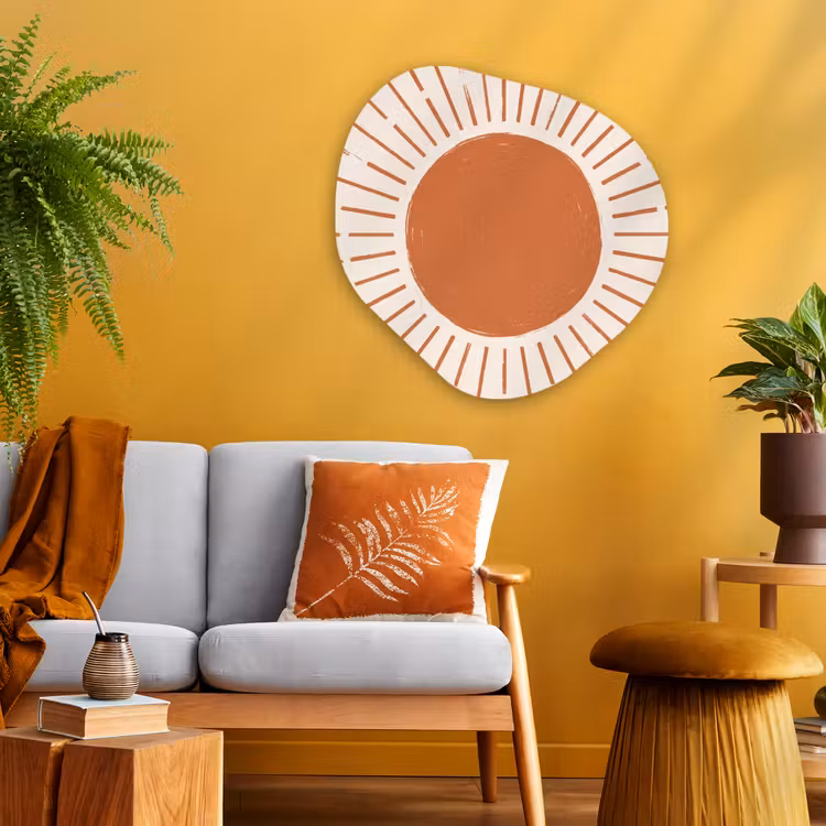 Glasbild Organische Form - Sonne – Strahlen – Abstrakt – Terrakotta – Modern — 3