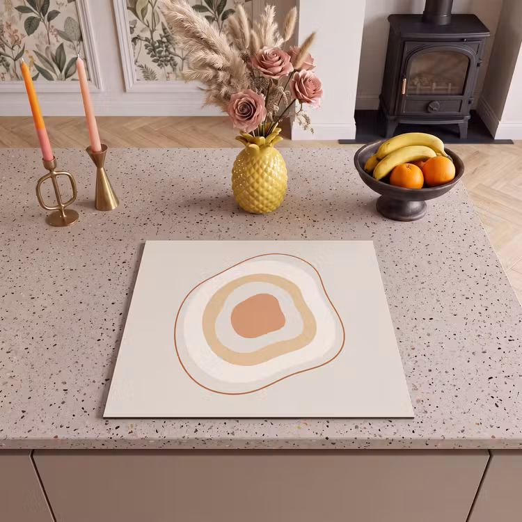 Herdabdeckplatte - Abstrakt – Organisch – Modern – Beige – Kunst — 2