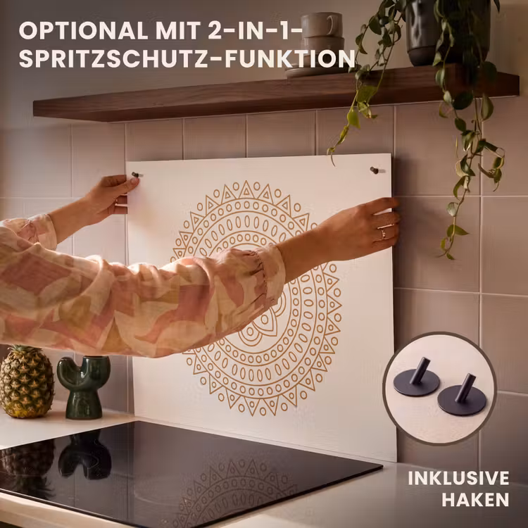 Herdabdeckplatte - Mandala – Geometrisch – Abstrakt – Orientalisch – Braun — 10