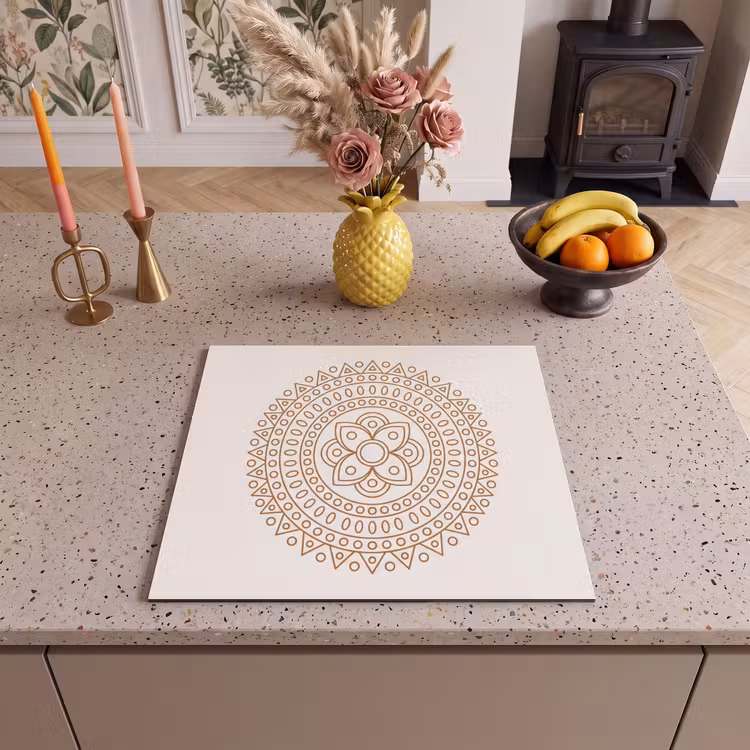 Herdabdeckplatte - Mandala – Geometrisch – Abstrakt – Orientalisch – Braun — 2