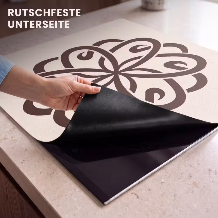 Herdabdeckplatte - Muster – Knopf – Abstrakt – Modern – Braun — 9