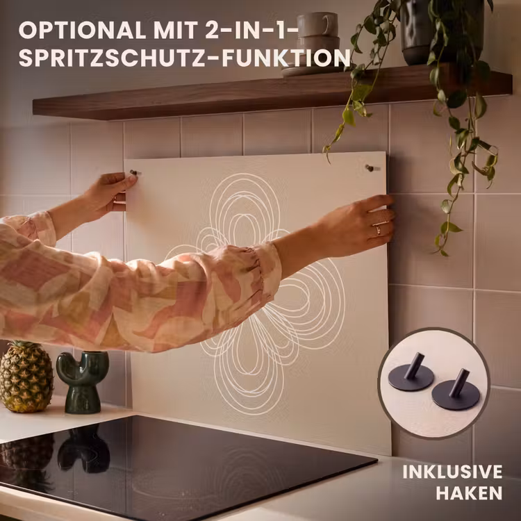 Herdabdeckplatte - Muster – Linien – Abstrakt – Minimalistisch – Beige — 10