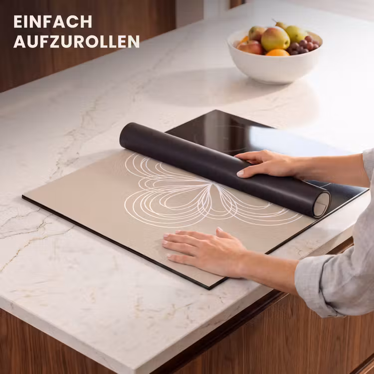 Herdabdeckplatte - Muster – Linien – Abstrakt – Minimalistisch – Beige — 7