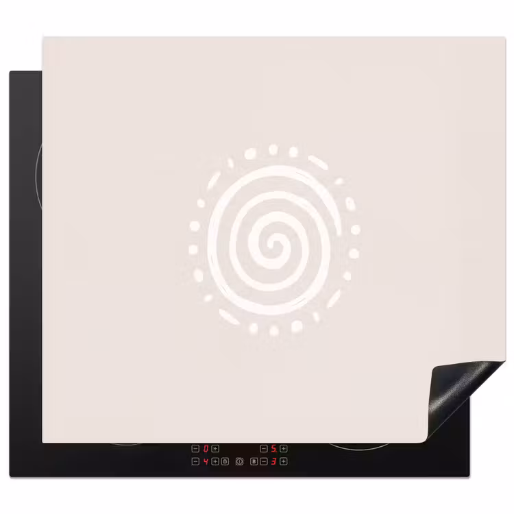 Herdabdeckplatte - Symbol – Spirale – Abstrakt – Minimalistisch – Beige — 1