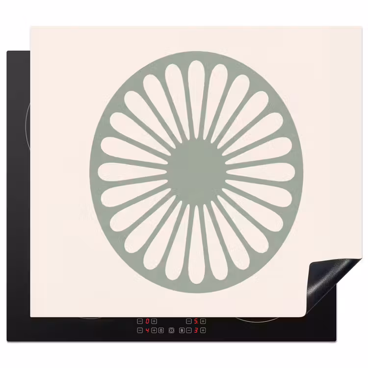 Herdabdeckplatte - Zusammenfassung – Muster – Radial – Modern – Grün — 1