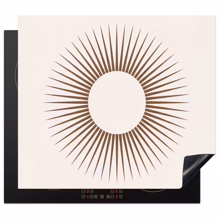 Herdabdeckplatte - Zusammenfassung – Sonne – Symbol – Modern – Beige — 1