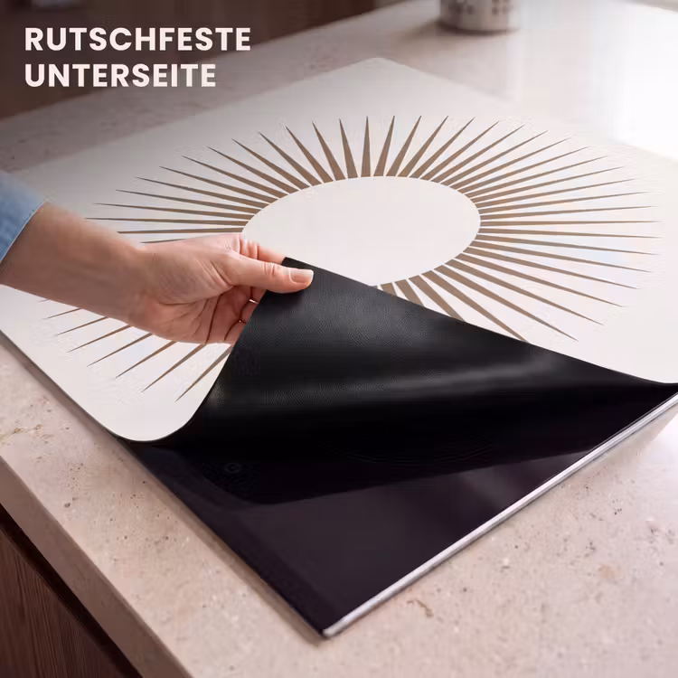 Herdabdeckplatte - Zusammenfassung – Sonne – Symbol – Modern – Beige — 9