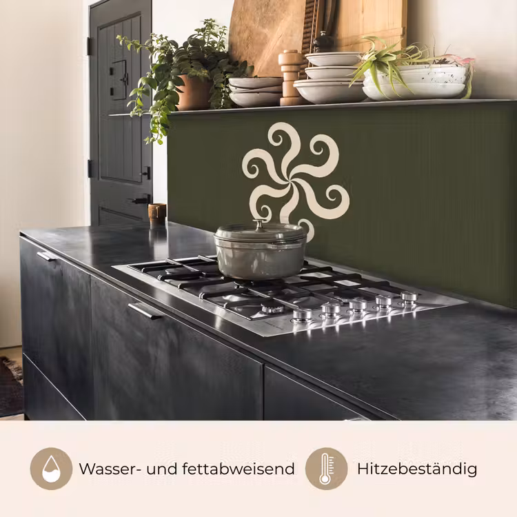 Küchenrückwand - Muster – Spirale – Abstrakt – Modern – Grün — 5