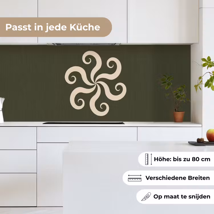 Küchenrückwand - Muster – Spirale – Abstrakt – Modern – Grün — 7