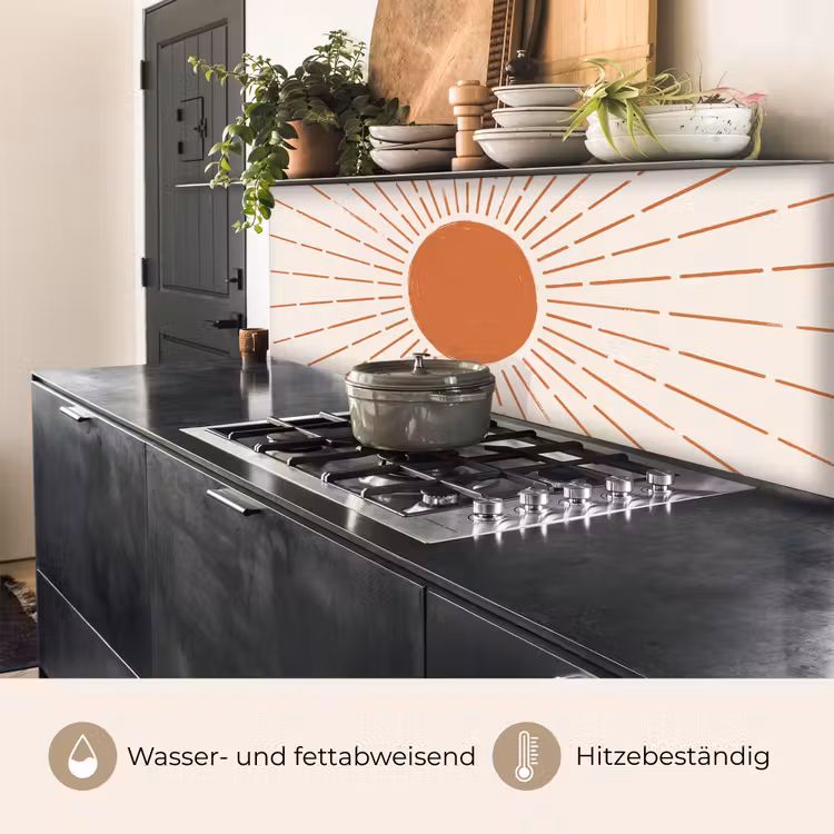 Küchenrückwand - Sonne – Strahlen – Abstrakt – Terrakotta – Modern — 5