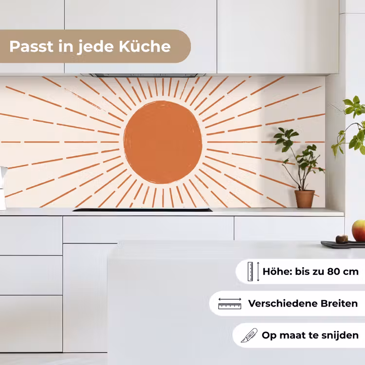 Küchenrückwand - Sonne – Strahlen – Abstrakt – Terrakotta – Modern — 7