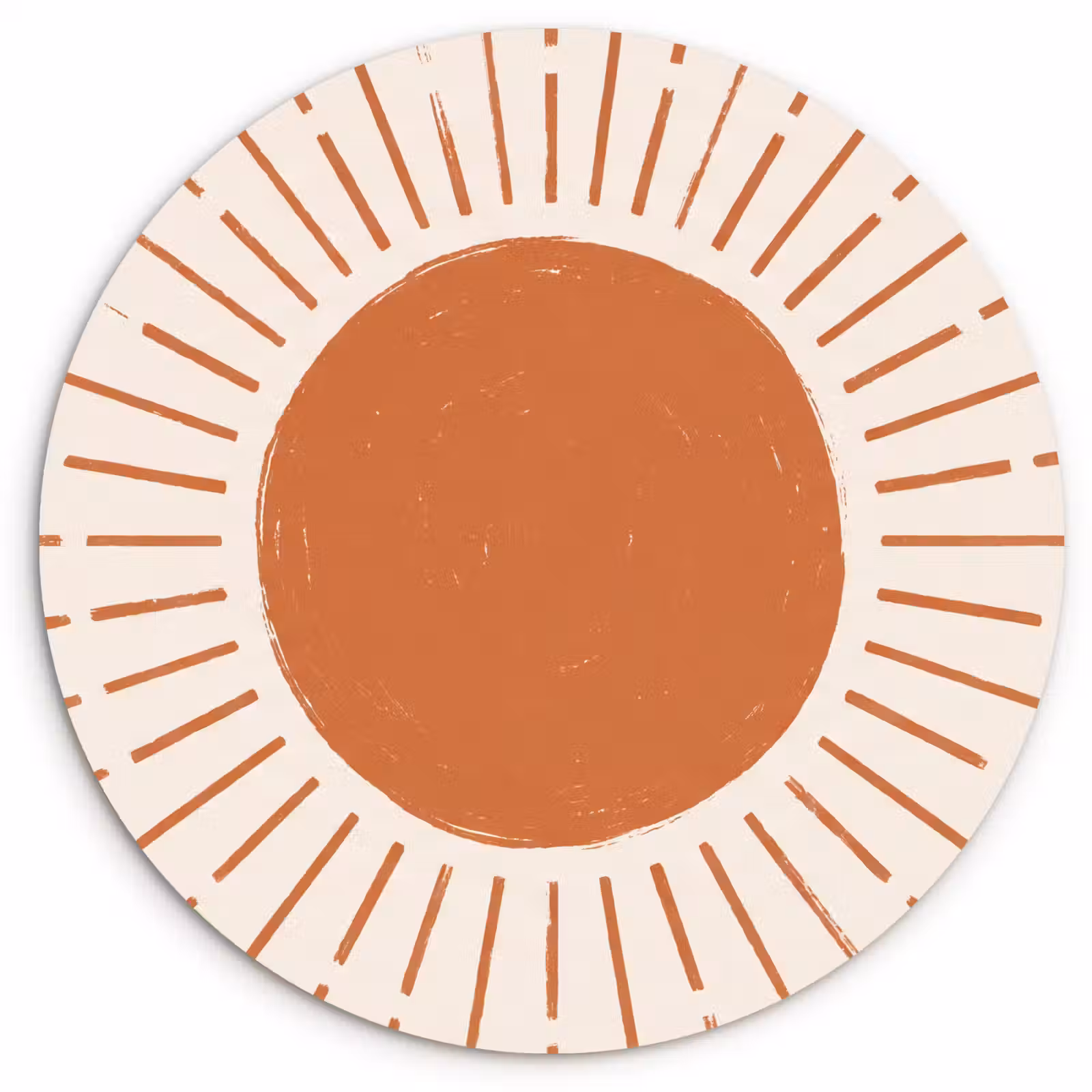 Forexbild Rund - Sonne – Strahlen – Abstrakt – Terrakotta – Modern — 1