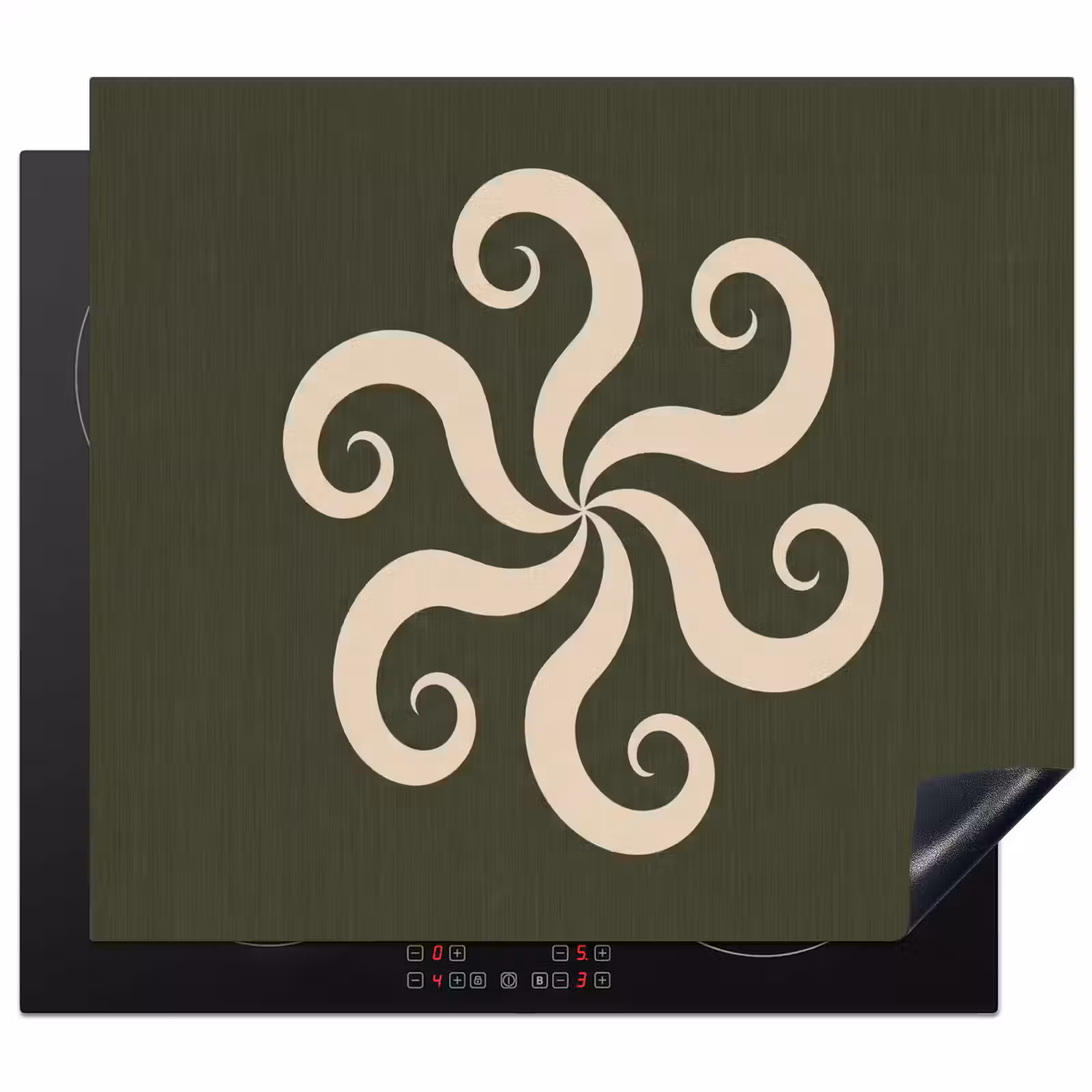 Herdabdeckplatte - Muster – Spirale – Abstrakt – Modern – Grün — 1