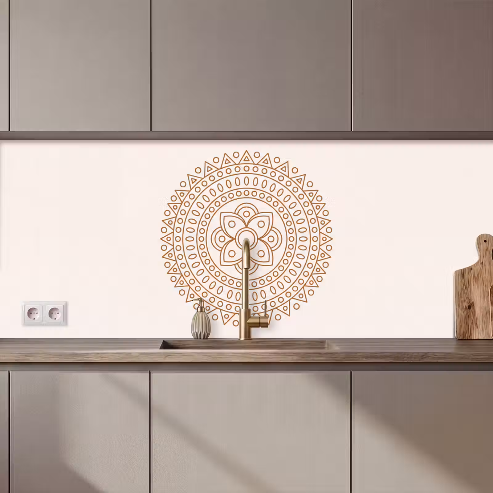 Küchenrückwand - Mandala – Geometrisch – Abstrakt – Orientalisch – Braun — 1