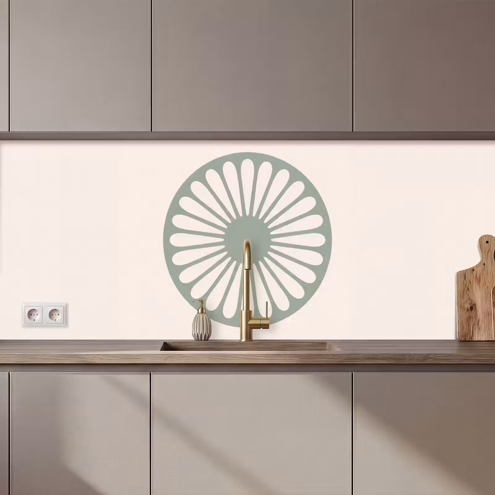 Küchenrückwand - Zusammenfassung – Muster – Radial – Modern – Grün — 1