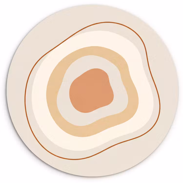 Forexbild Rund - Abstrakt – Organisch – Modern – Beige – Kunst — 1