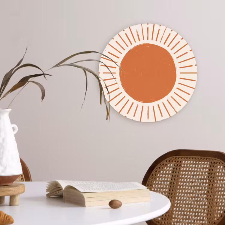 Forexbild Rund - Sonne – Strahlen – Abstrakt – Terrakotta – Modern — 4