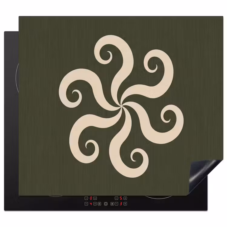 Herdabdeckplatte - Muster – Spirale – Abstrakt – Modern – Grün — 1