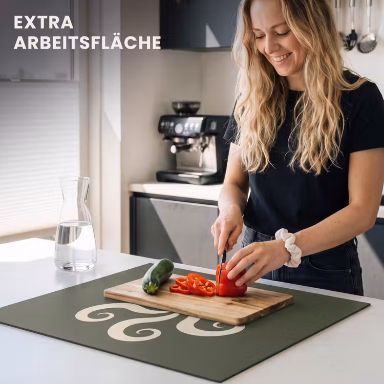 Herdabdeckplatte - Muster – Spirale – Abstrakt – Modern – Grün — 4