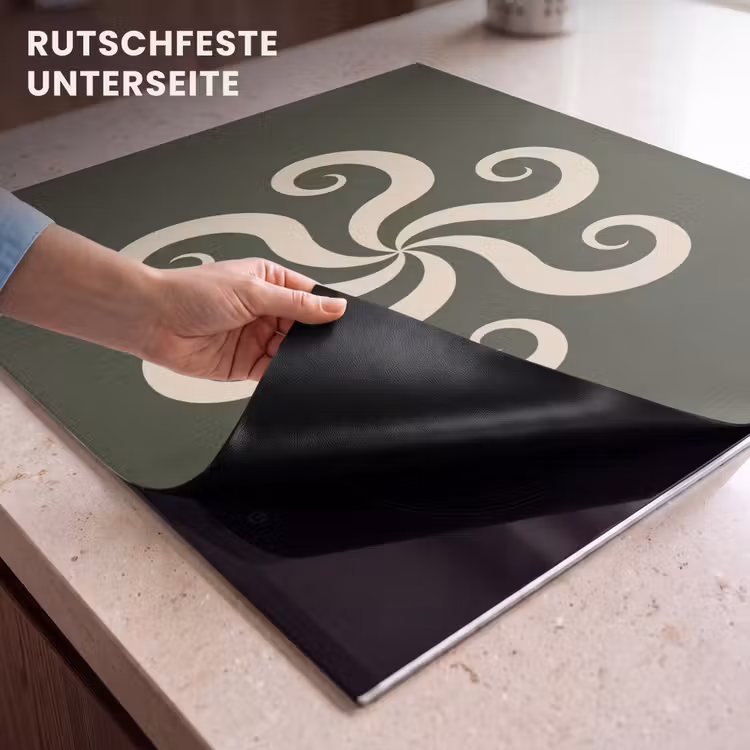 Herdabdeckplatte - Muster – Spirale – Abstrakt – Modern – Grün — 9