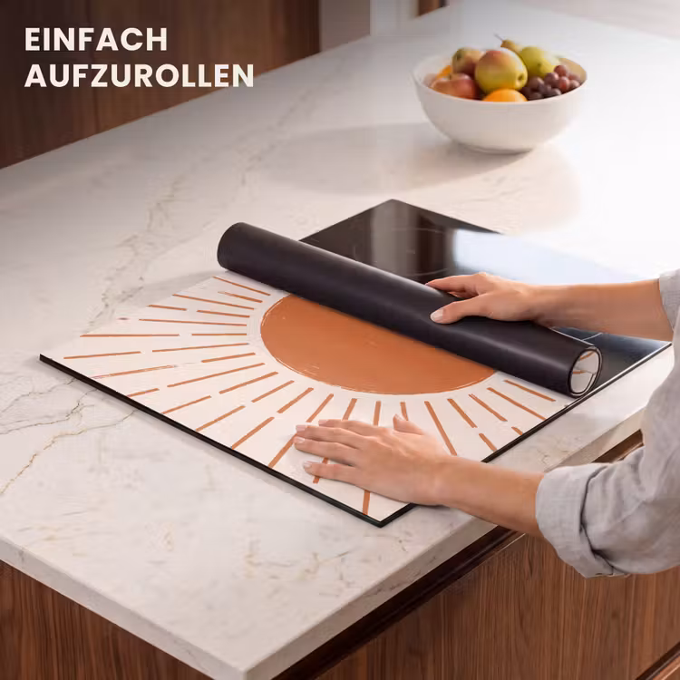 Herdabdeckplatte - Sonne – Strahlen – Abstrakt – Terrakotta – Modern — 7