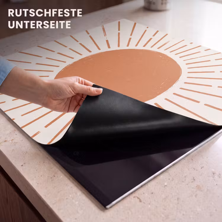 Herdabdeckplatte - Sonne – Strahlen – Abstrakt – Terrakotta – Modern — 9
