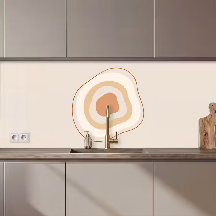 Küchenrückwand - Abstrakt – Organisch – Modern – Beige – Kunst — 1
