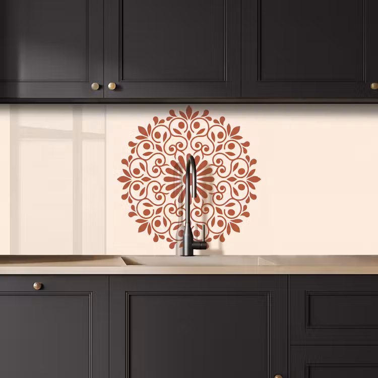 Küchenrückwand - Dekoration – Kreis – Symmetrisch – Modern – Rotbraun — 6