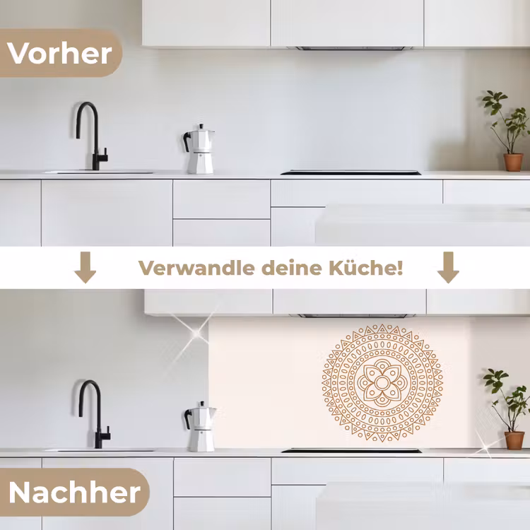 Küchenrückwand - Mandala – Geometrisch – Abstrakt – Orientalisch – Braun — 3