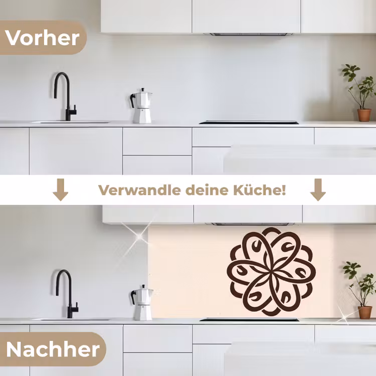 Küchenrückwand - Muster – Knopf – Abstrakt – Modern – Braun — 3