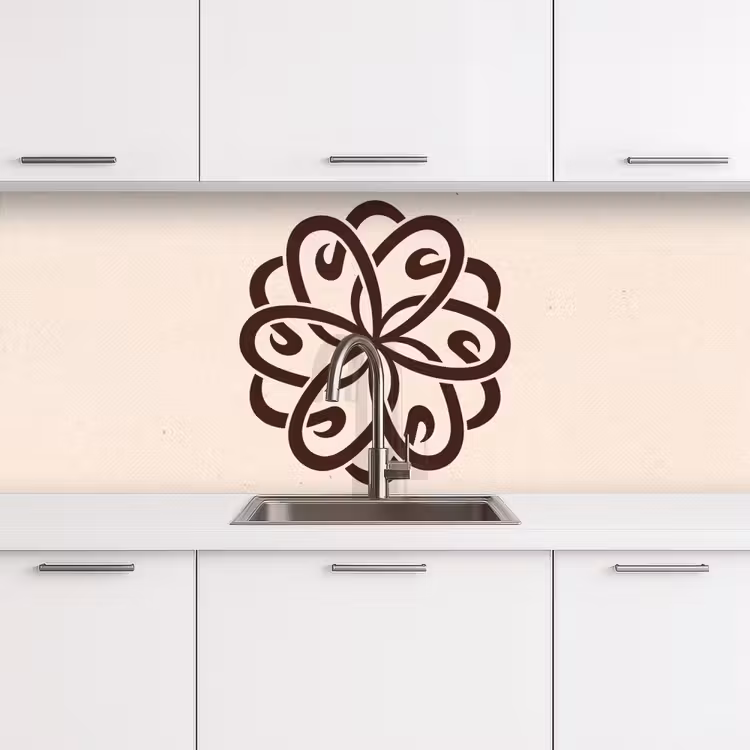 Küchenrückwand - Muster – Knopf – Abstrakt – Modern – Braun — 4