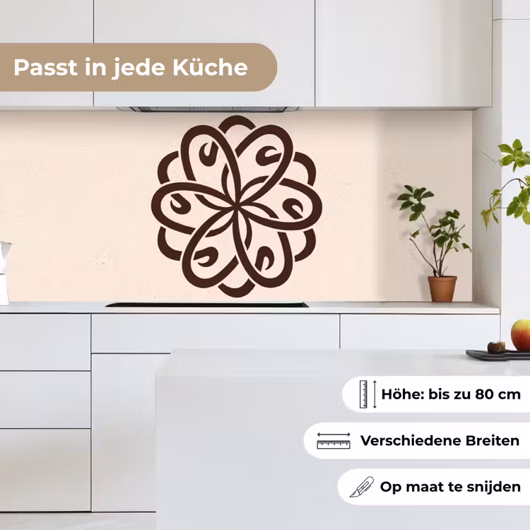 Küchenrückwand - Muster – Knopf – Abstrakt – Modern – Braun — 7